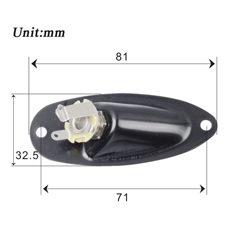 SAPHUE Guitar Input Jack Socket Plate Output Loaded Boat Style 1/4 Inch with Screws for Fender Stratocaster Strat St Mono Electric Guitar for Electric Guitar Replacement Parts(black) - Image 4